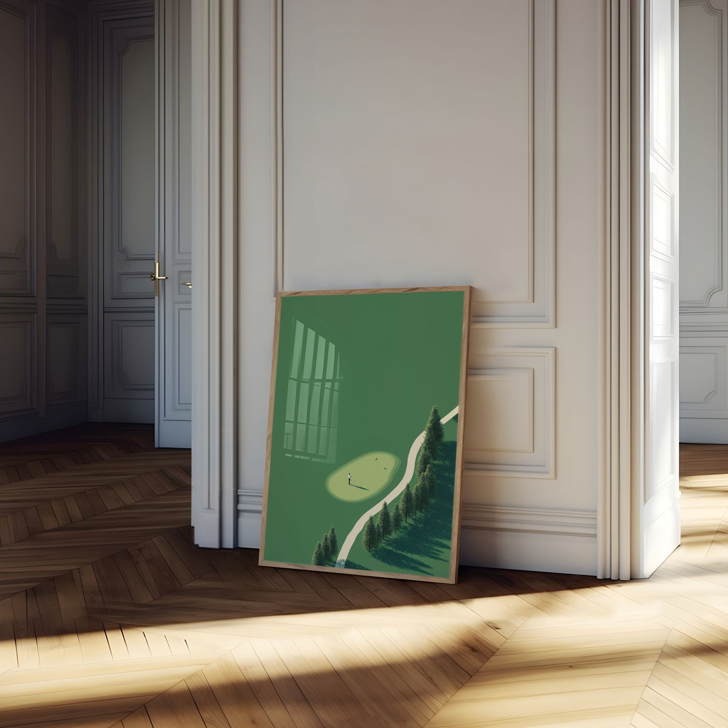 Solitary Golfer Green Poster