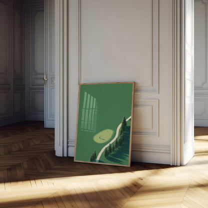Solitary Golfer Green Poster