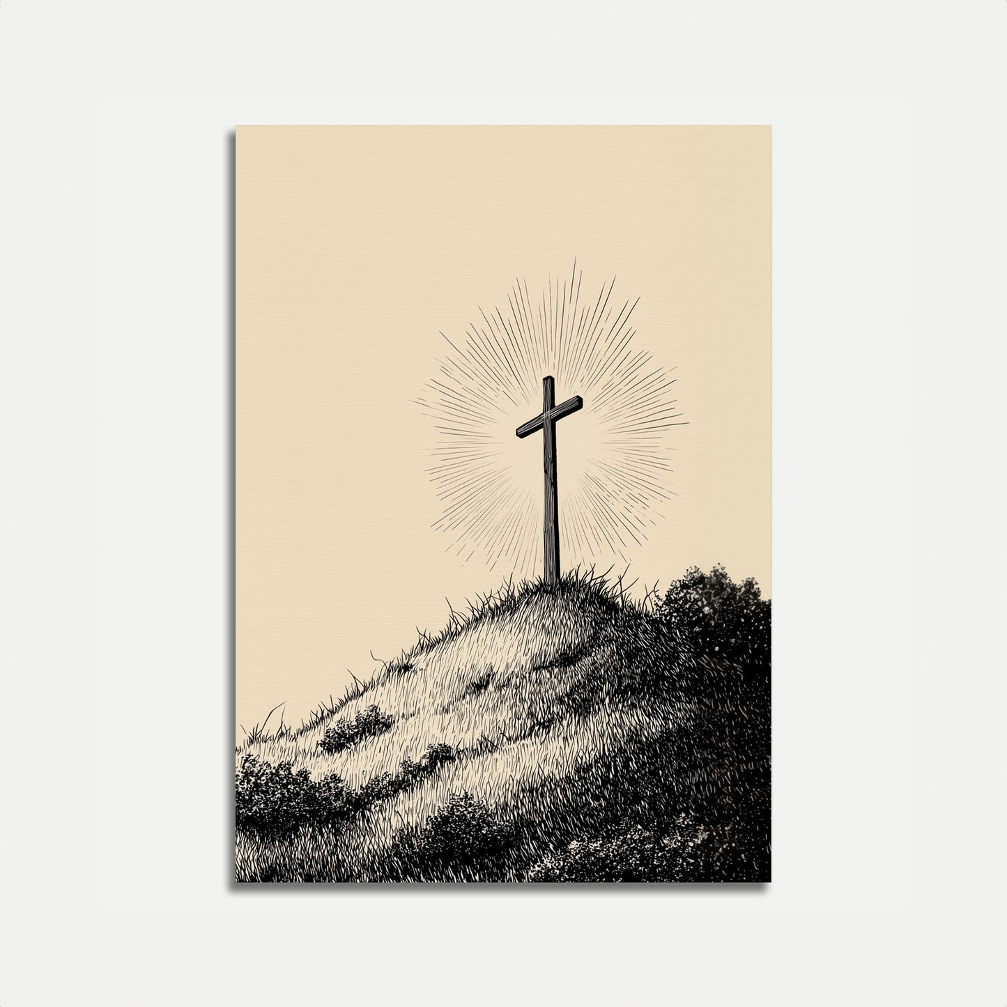 Divine Light Cross Poster