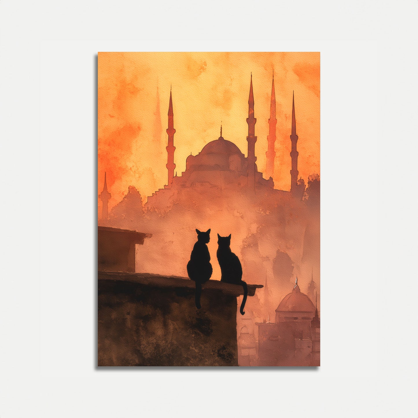 Cats Watching the Mosque Poster
