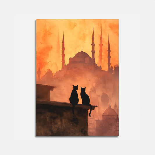Gatos Observando o Pôster da Mesquita