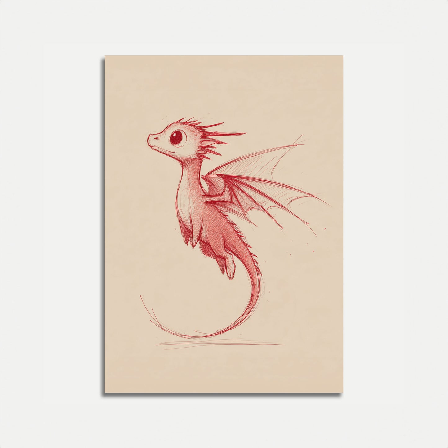 Crimson Dragonling Sketch Poster