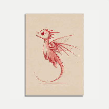 Crimson Dragonling Sketch Poster