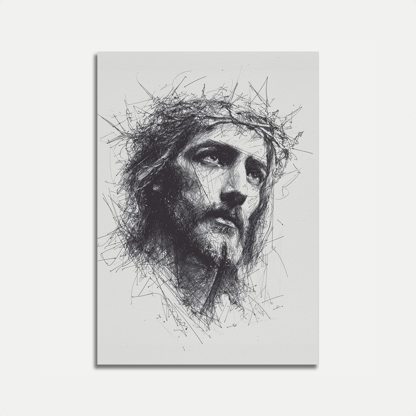 Póster de boceto del sufrimiento divino