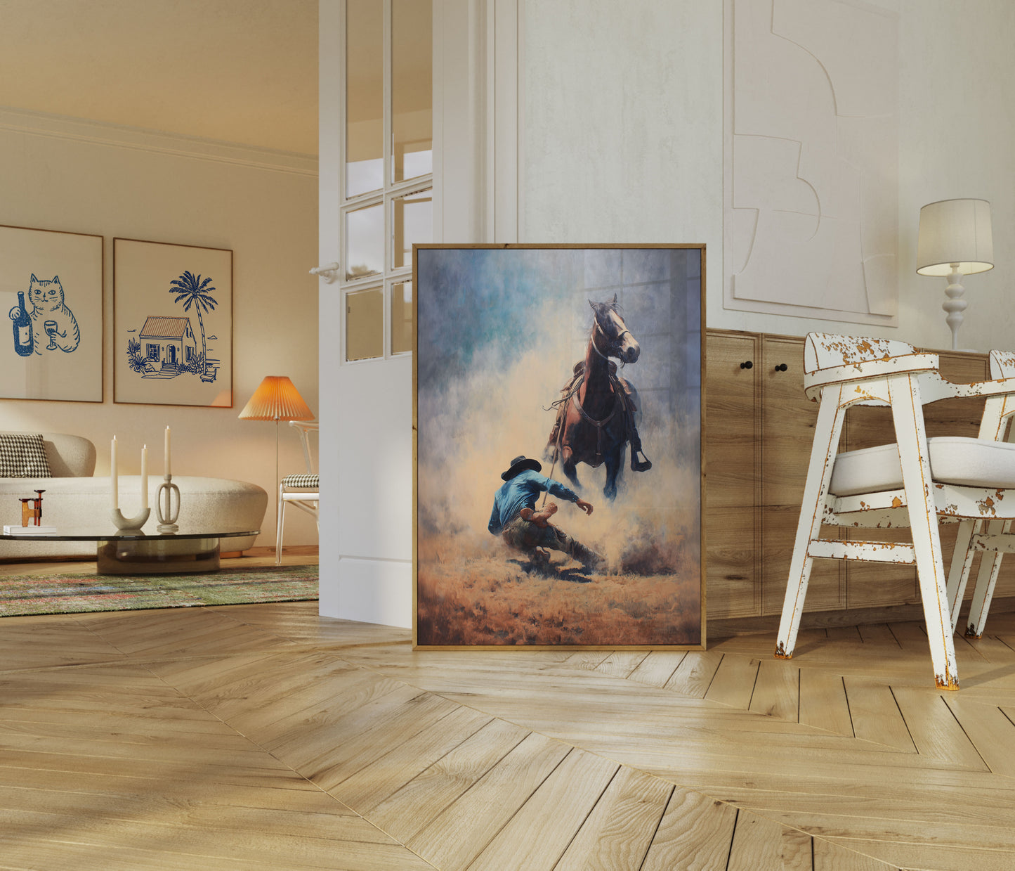 Wild West Rodeo Action Poster