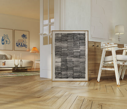 Abstract Black and White Lines Poster
