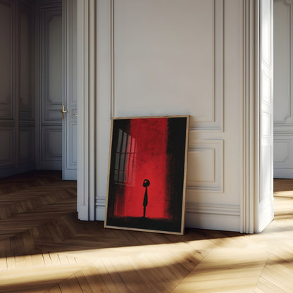 Sagoma Solitaria Poster Rosso