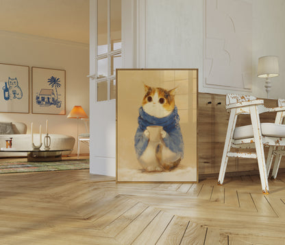 Cozy Cat Coffee Morning Poster
