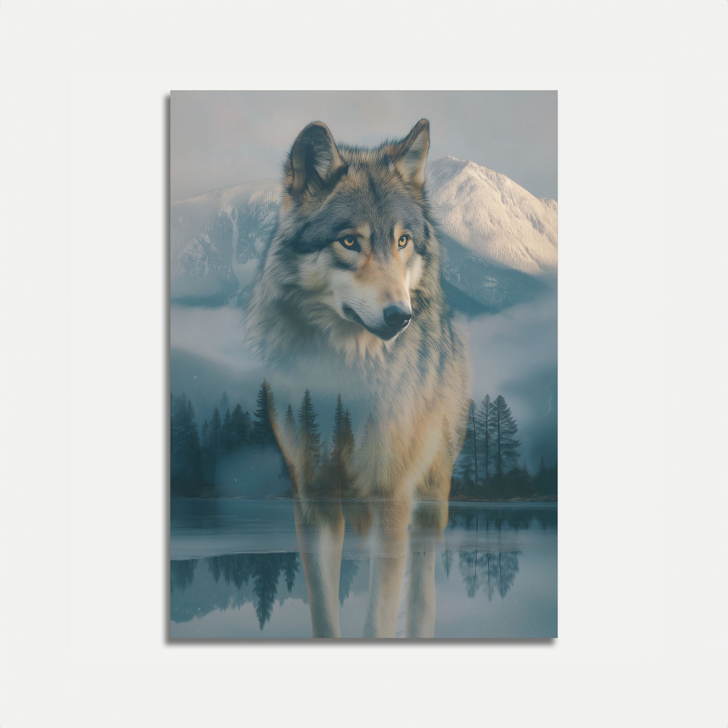 Misty Mountain Wolf Poster