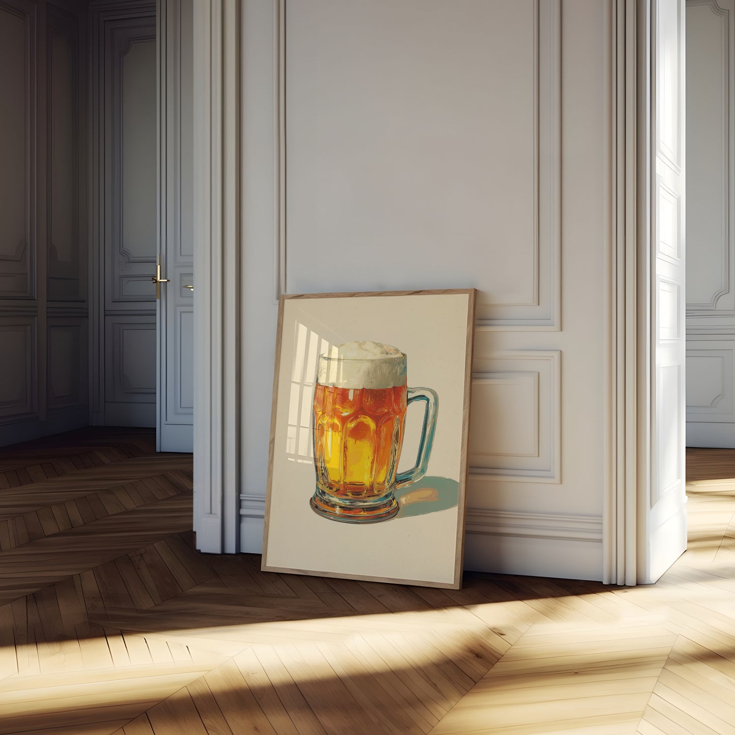 Frosty Golden Beer Tankard Poster