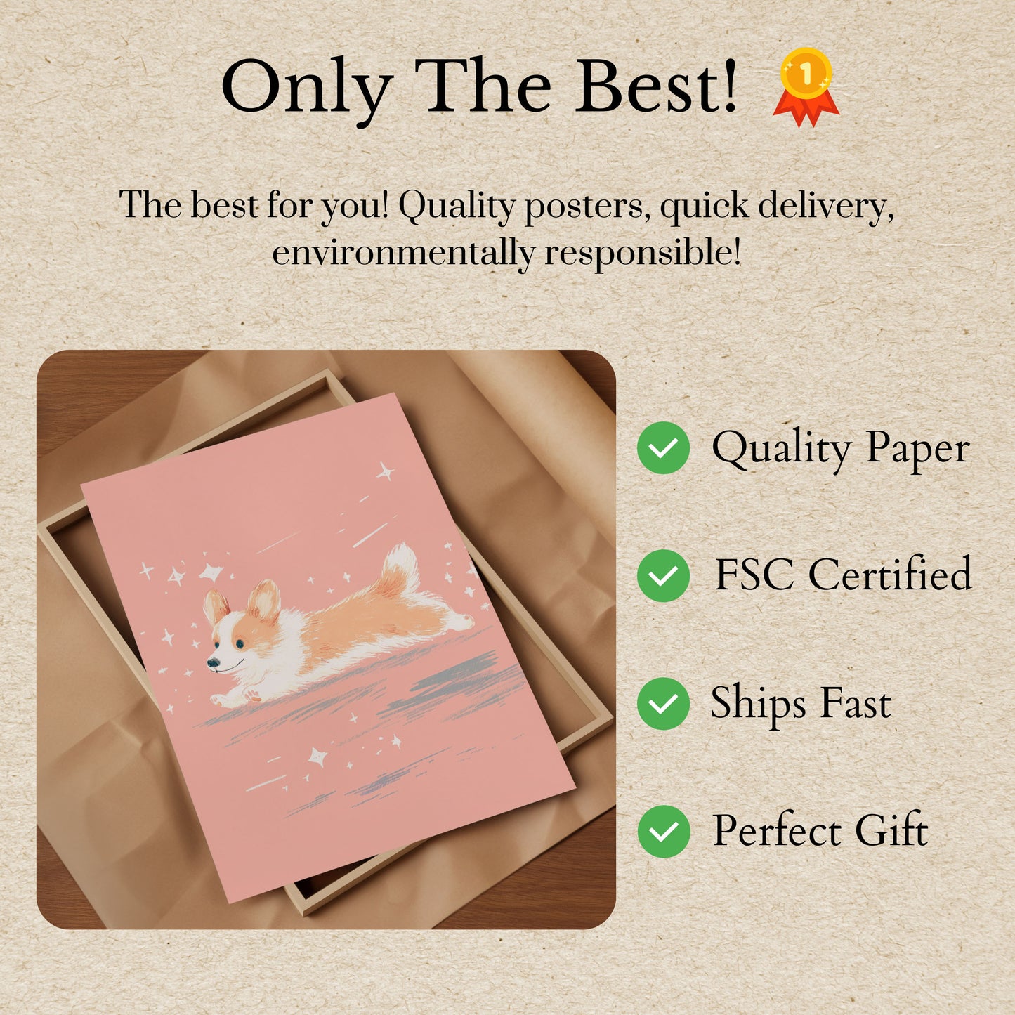 Magiczny Unoszący się Plakat z Corgi