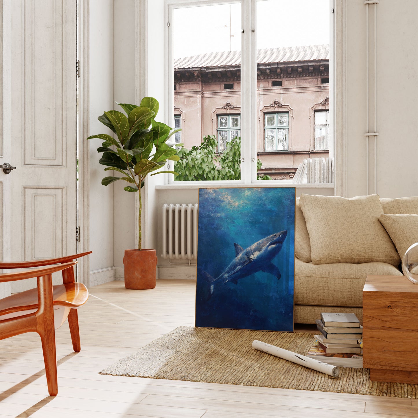 Great White Majesty Ocean Poster