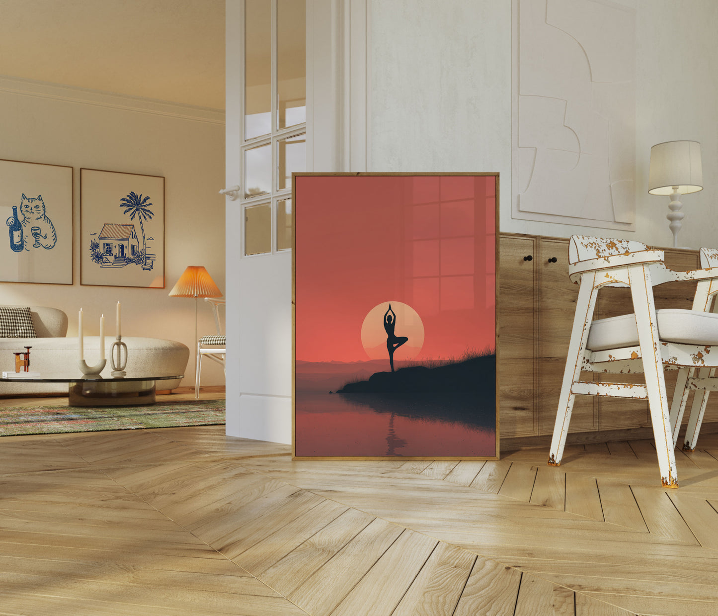 Sunset Yoga Balance Poster