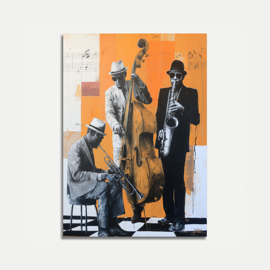 Jazz Trio Orange Symphony Poster