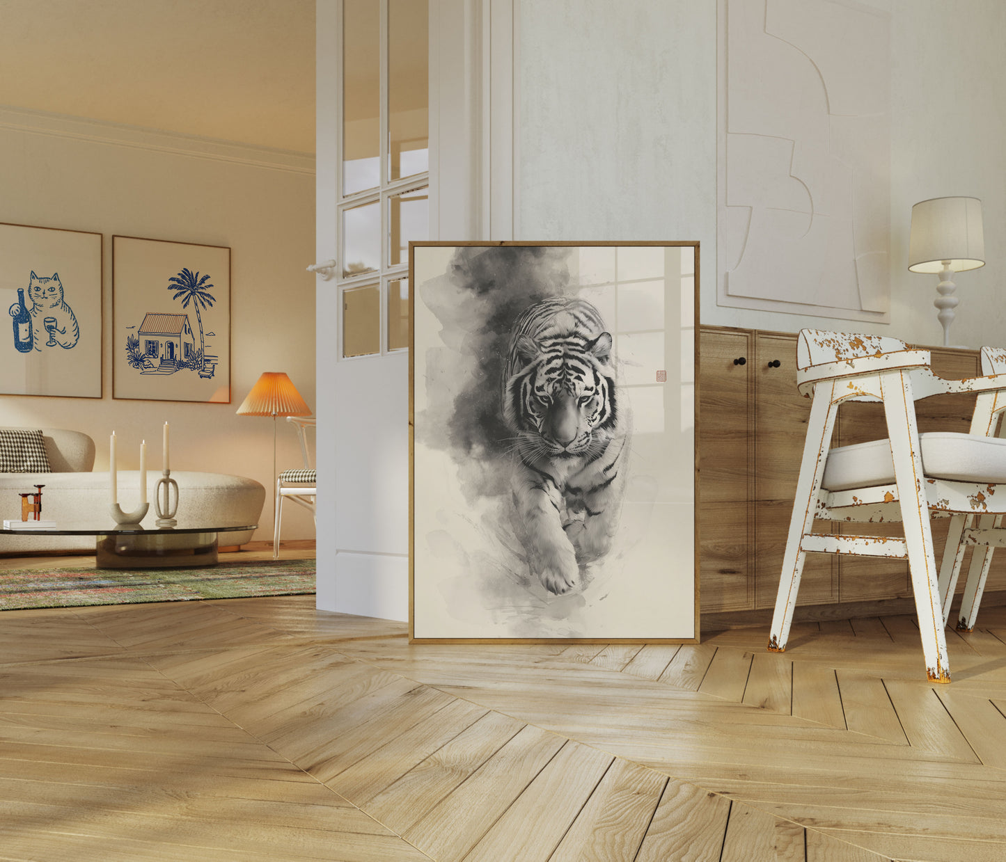 Mystic Tiger Watercolor Poster