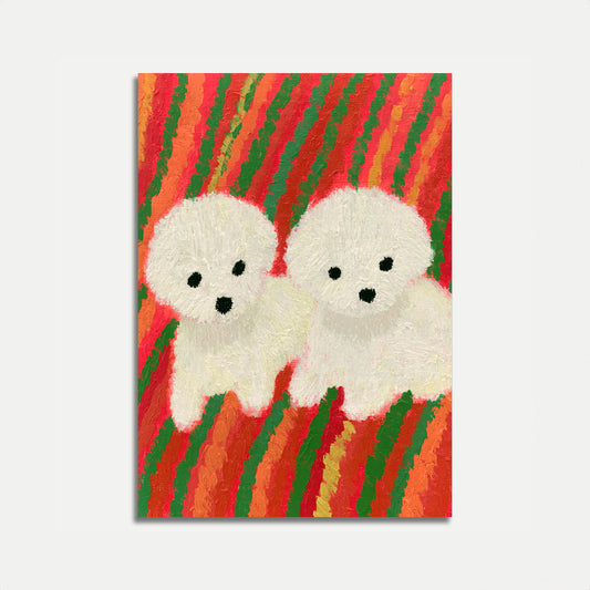 Fluffy Puppies Christmas Poster