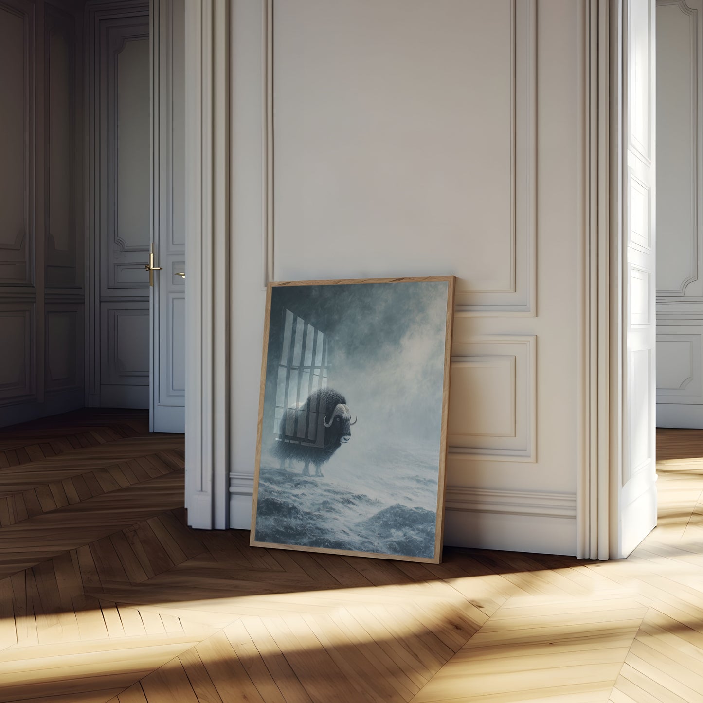 Affiche du Boeuf musqué dans une tempête d'hiver