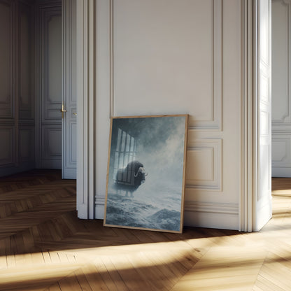 Affiche du Boeuf musqué dans une tempête d'hiver