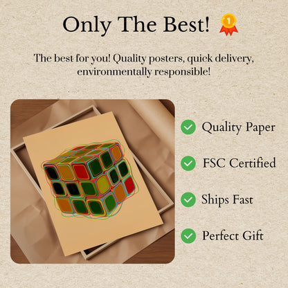 Psychedelic Rubik's Cube Poster
