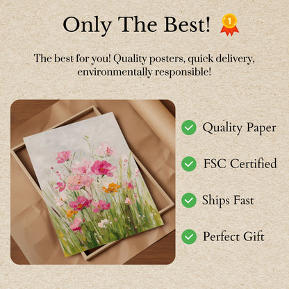 Pink Wildflower Meadow Poster