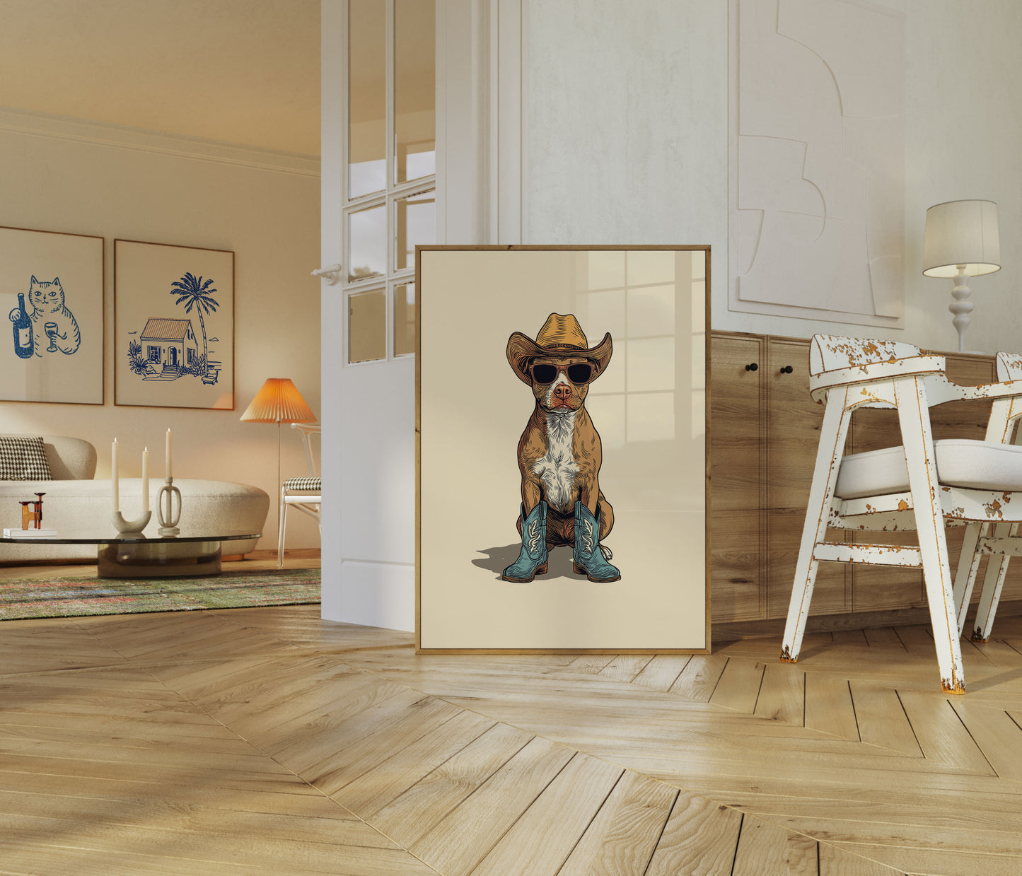 Cool Cowboy Dog Poster