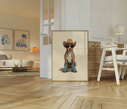 Cool Cowboy Dog Poster