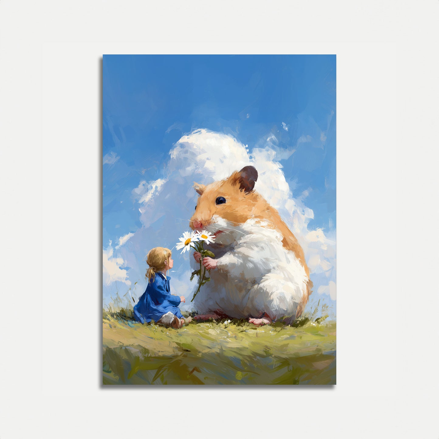 Hamster Daisy Delight Poster