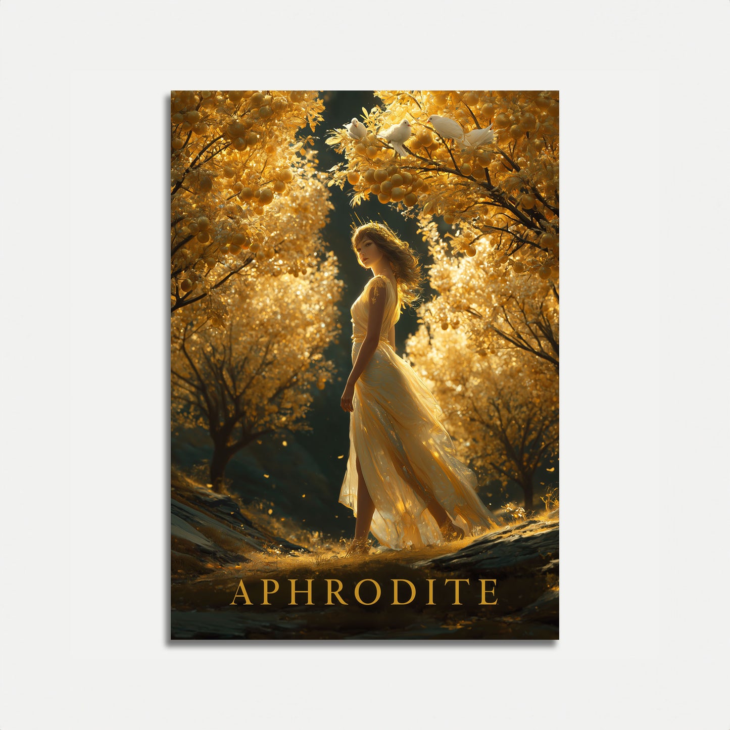 Aphrodite Golden Garden Poster