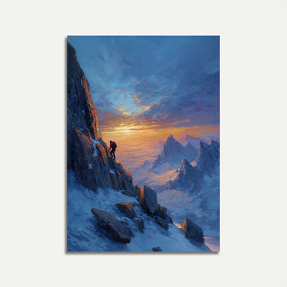 Mountain Ascent Sunset Poster