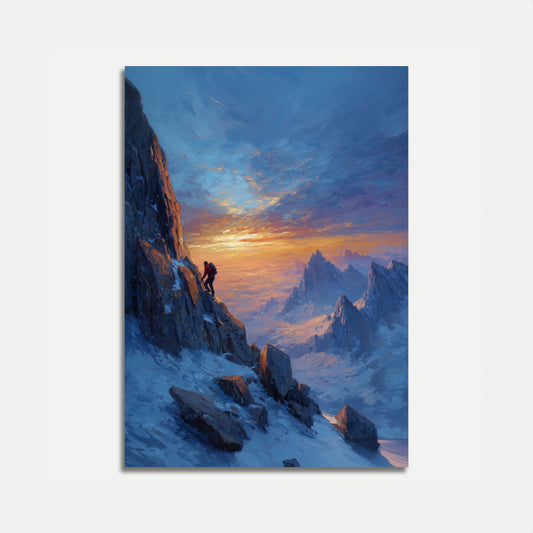Mountain Ascent Sunset Poster