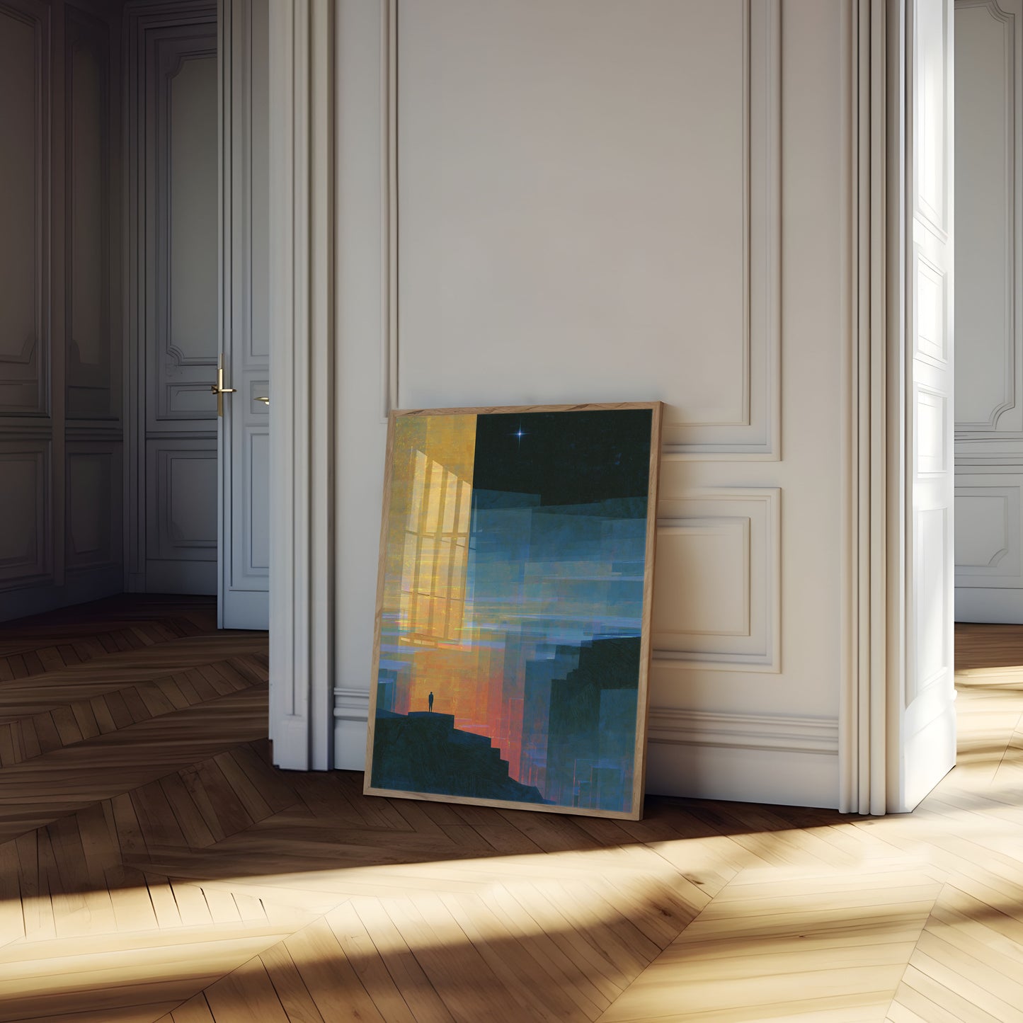Solitary Figure in the City Poster