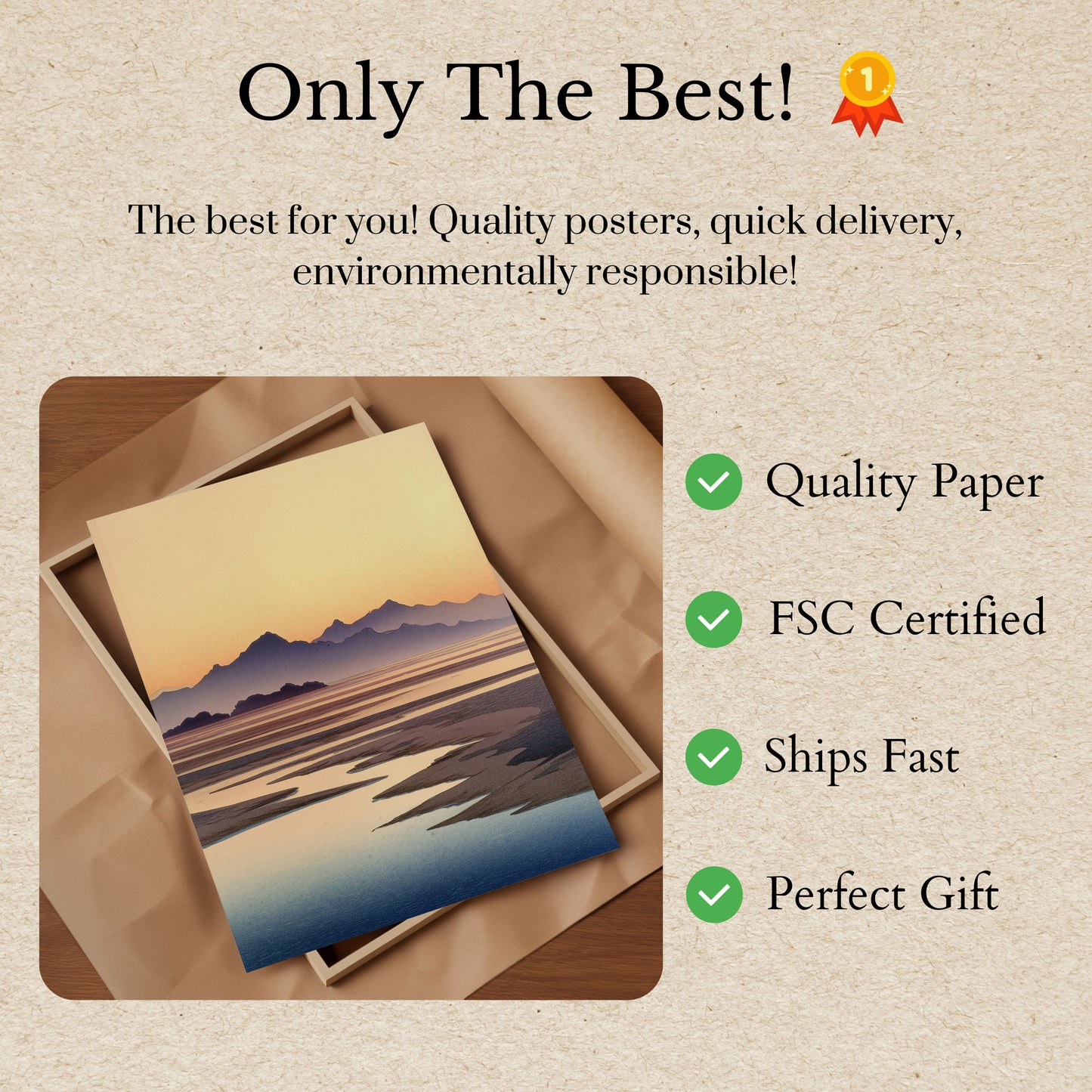 Coastal Mountains at Sunrise Poster
