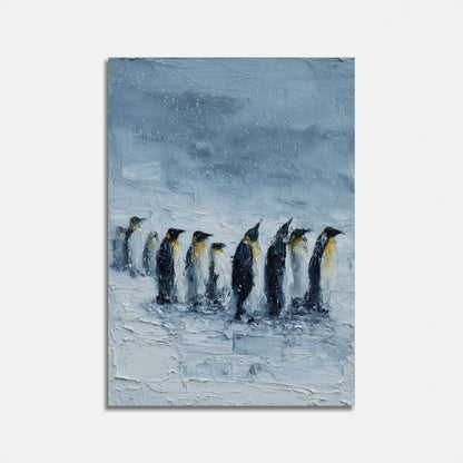 Affiche Manchots Empereurs dans une Tempête de Neige