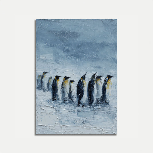 Keizer Pinguïns in Sneeuwstorm Poster