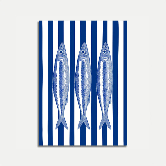 Blue Striped Sardines Poster