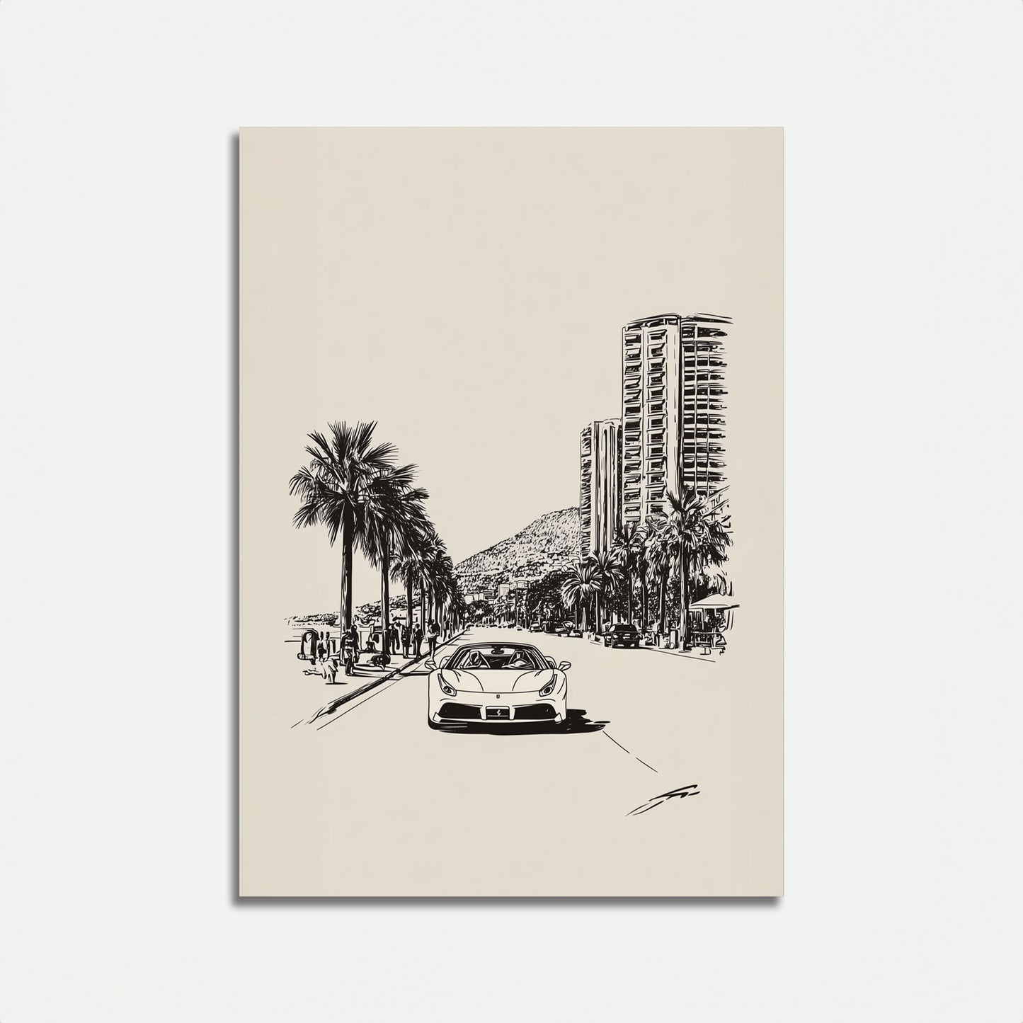 Luxury Sports Car Desert Poster