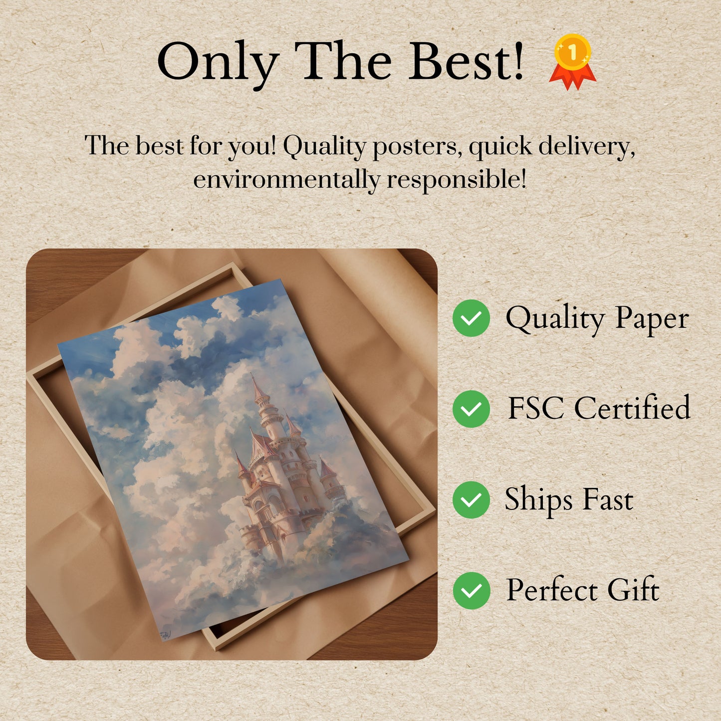 Floating Castle in the Clouds Poster