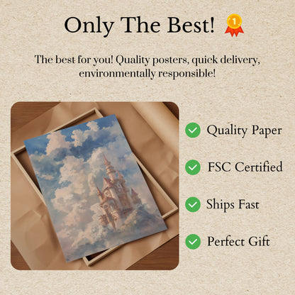 Floating Castle in the Clouds Poster