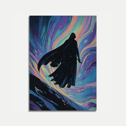 Póster de Surfista en Olas Cósmicas