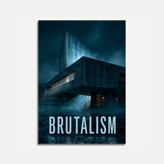 Brutalist Architecture in Storm Poster