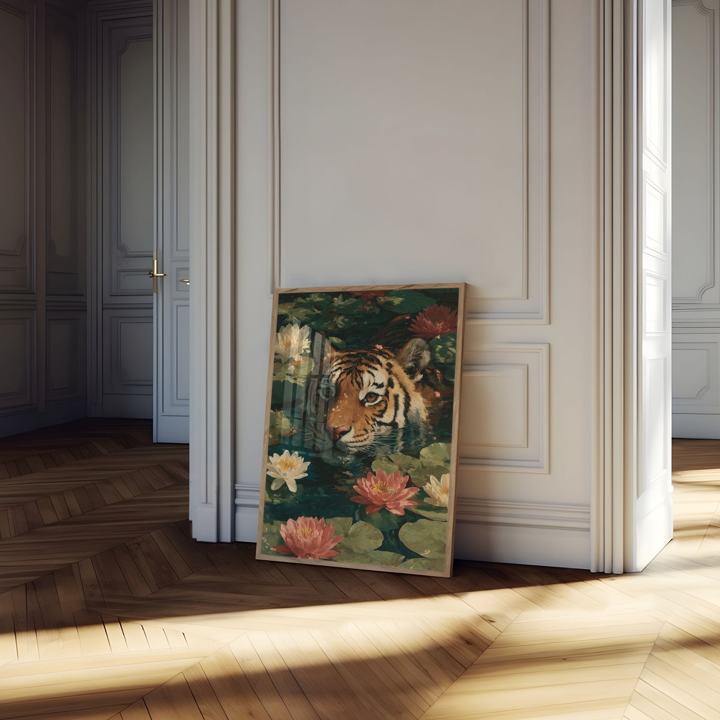 Tranquil Tiger Lily Pond Poster