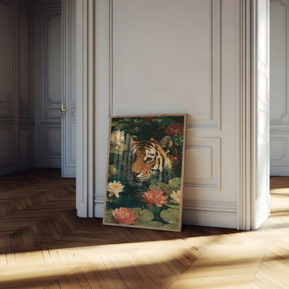 Tranquil Tiger Lily Pond Poster