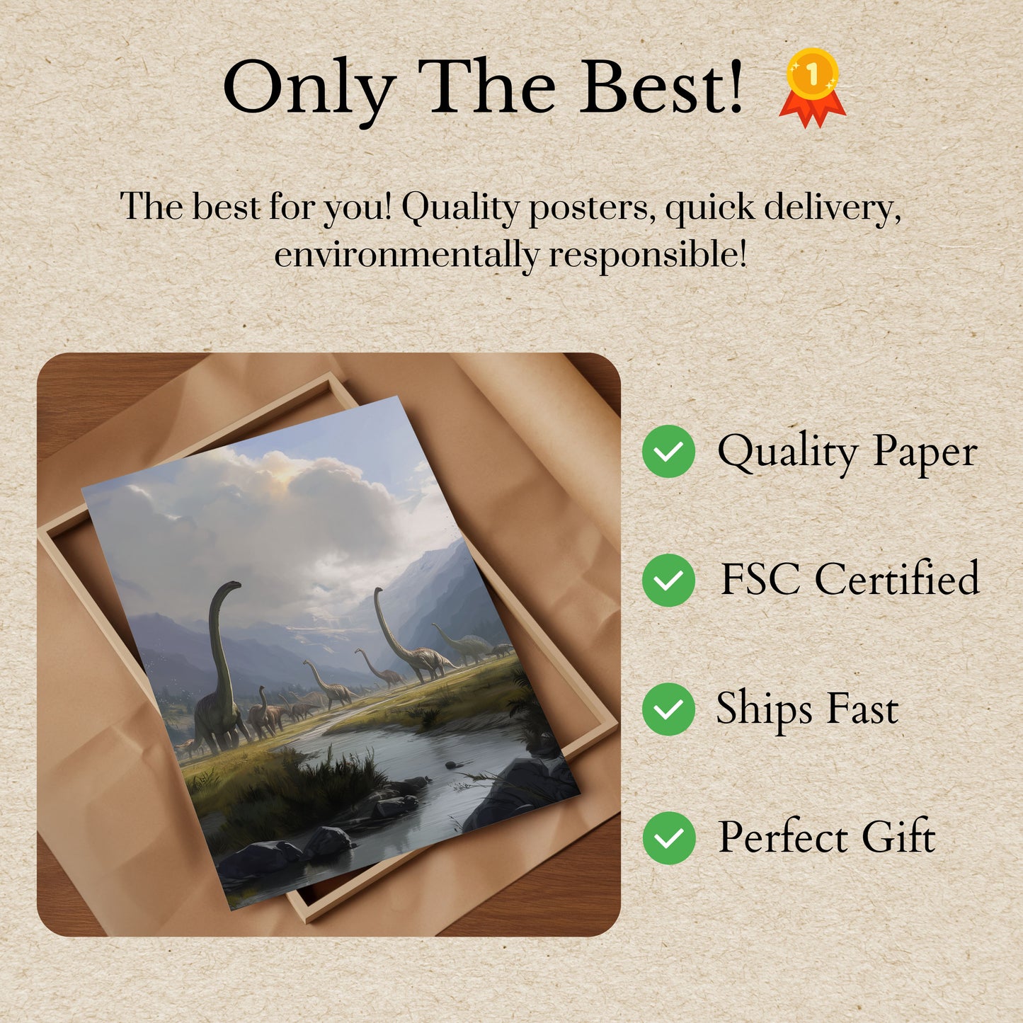 Prehistoric Brachiosaurus Valley Poster