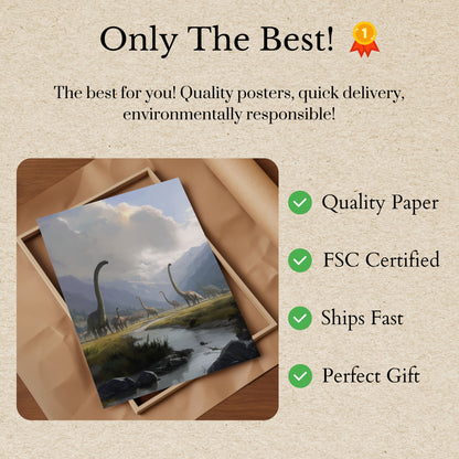 Prehistoric Brachiosaurus Valley Poster