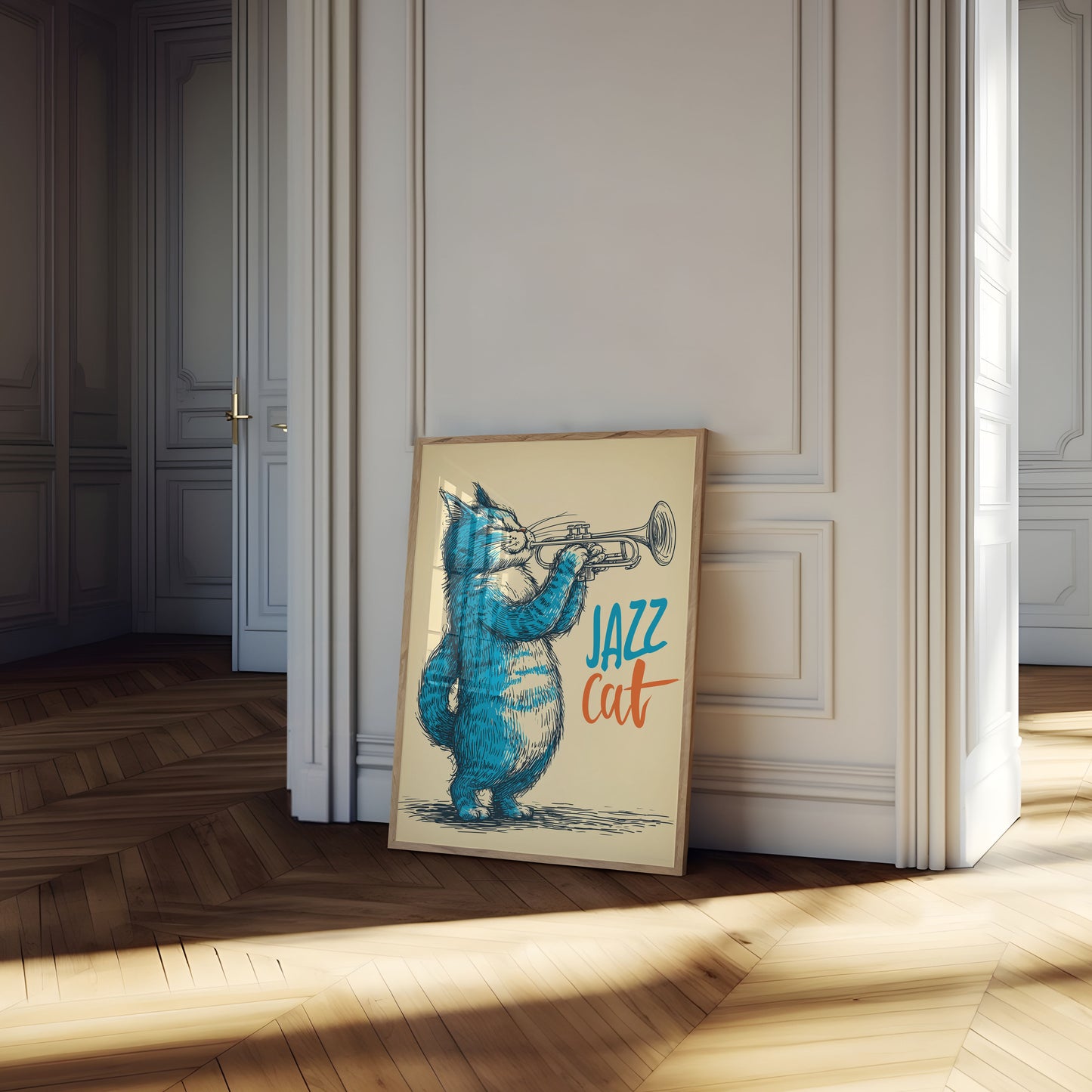 Blue Jazz Cat Musical Poster