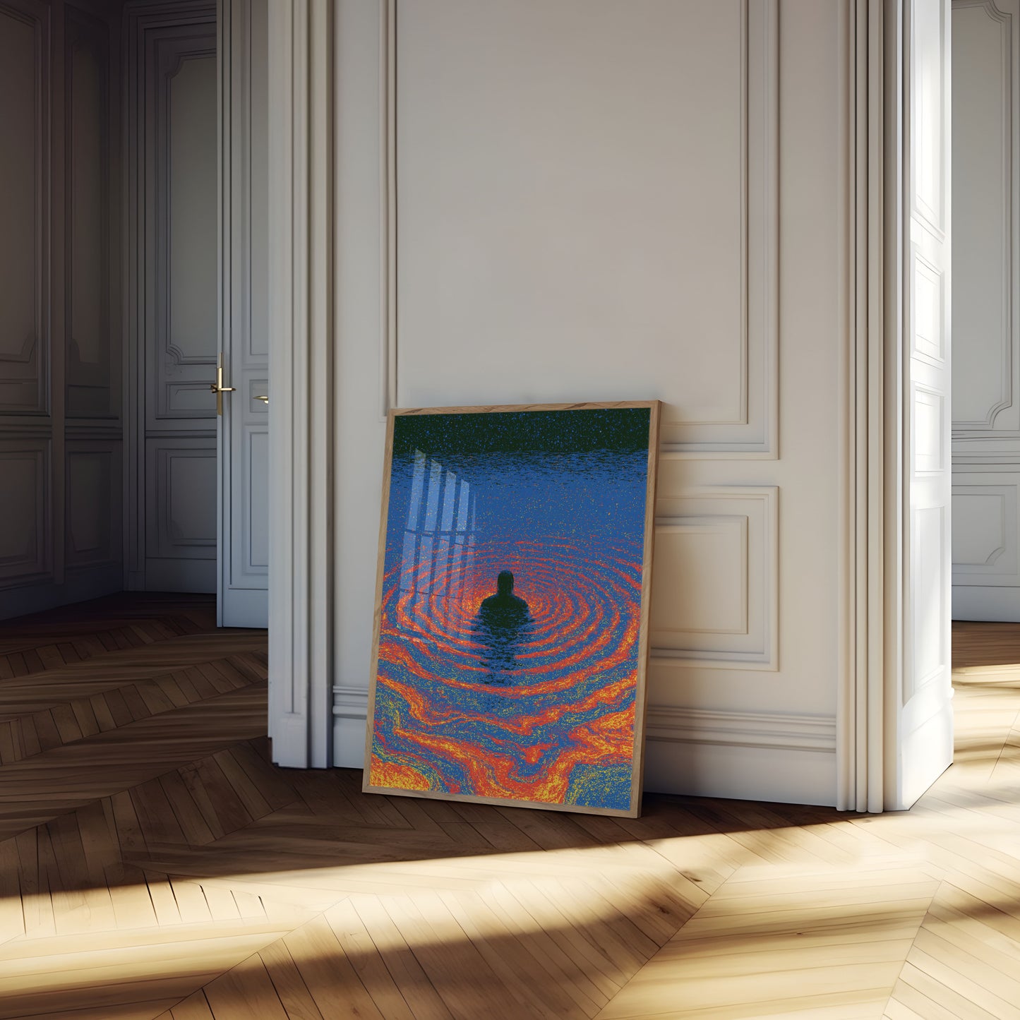 Meditativ svømmer i kosmiske vande plakat