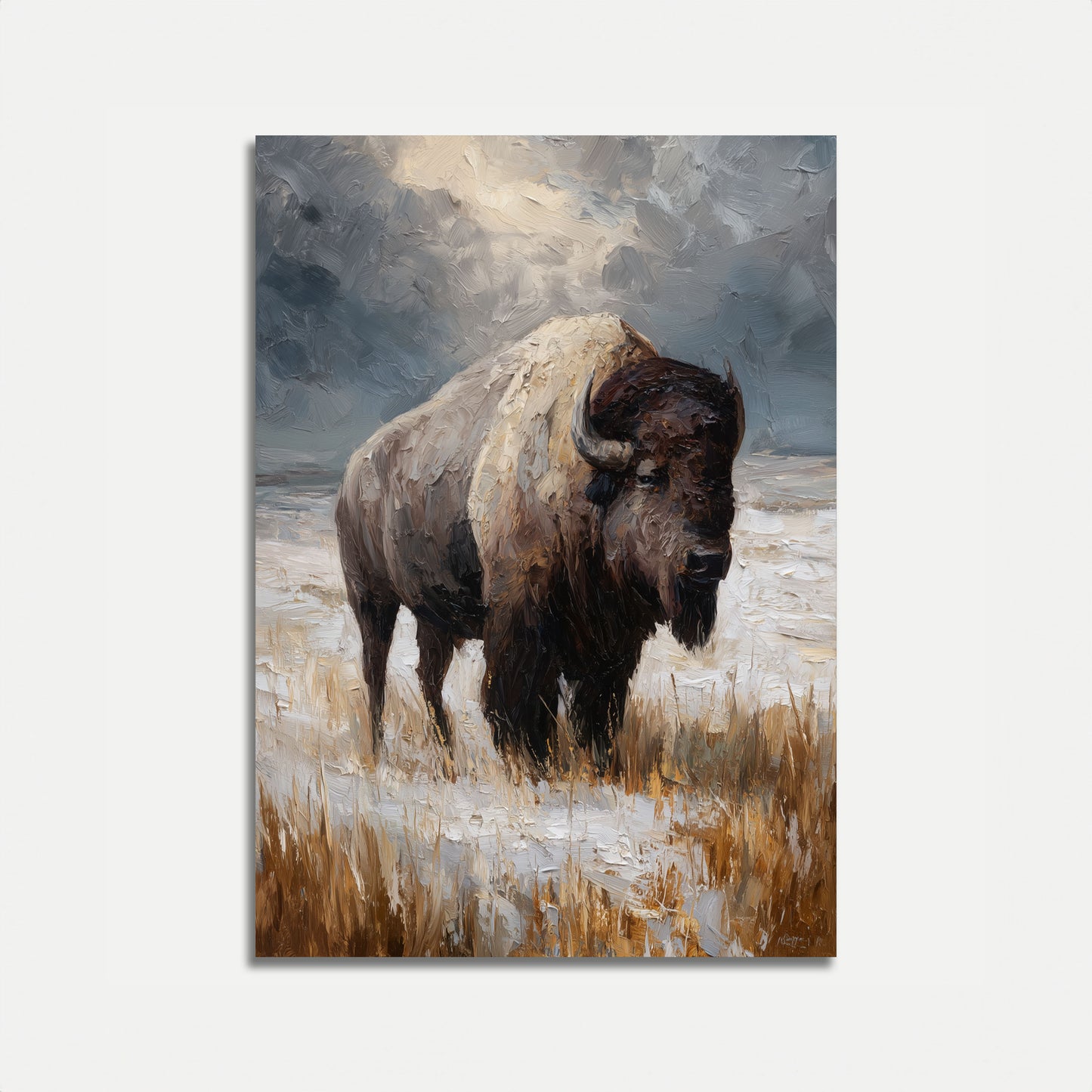 American Bison in Winter Poster