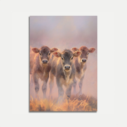 Fiery Cow Trio Poster