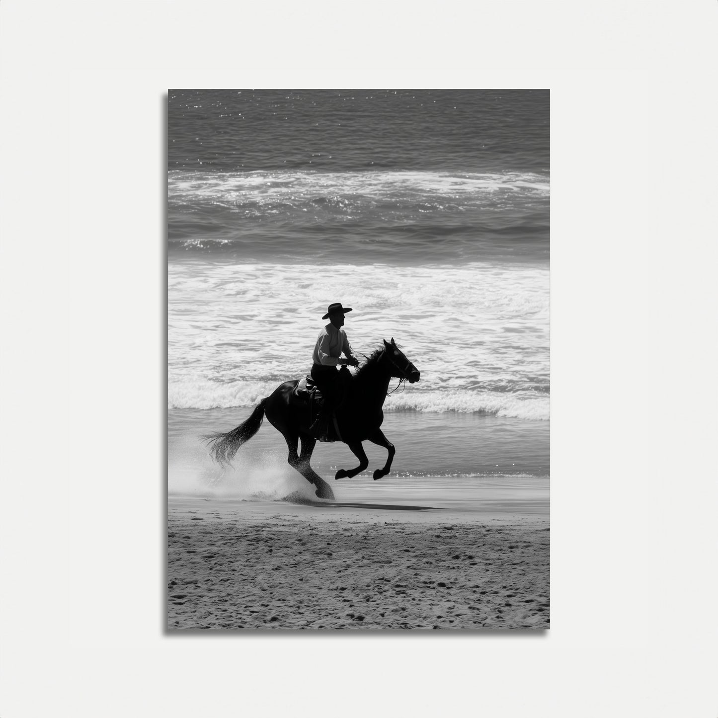 Galloping Cowboy Beach Poster