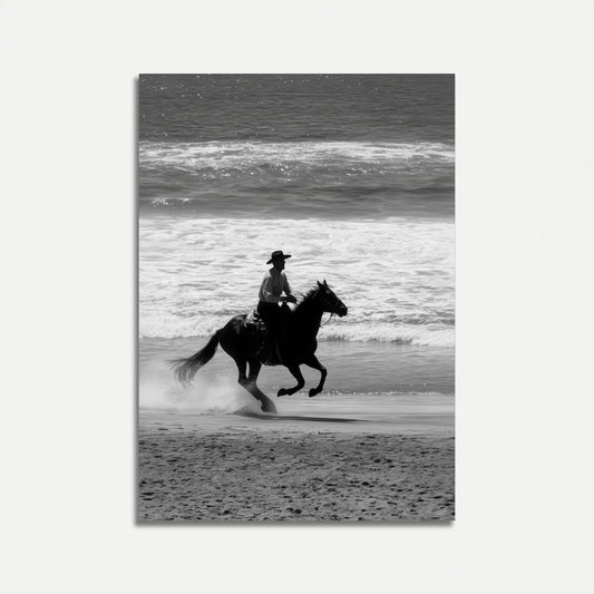 Galloping Cowboy Beach Poster
